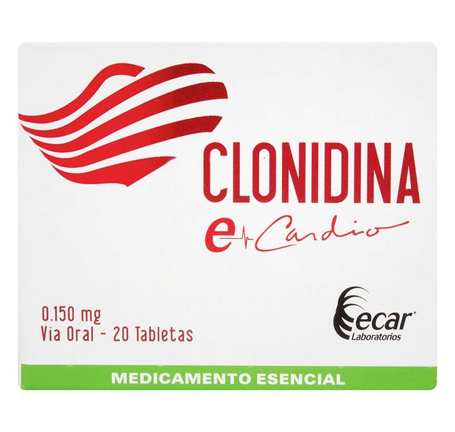 Clonidina 0.150 Mg 20 Tabletas Ecar