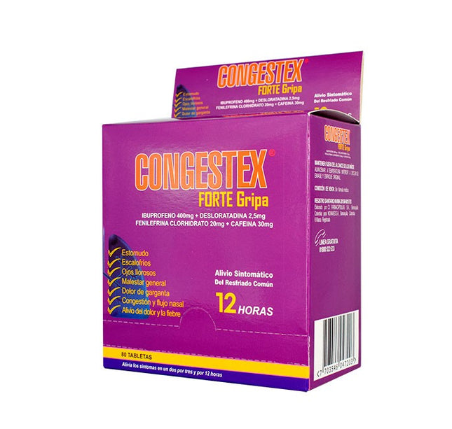 2 Congestex Forte Gripa 80 Tabs Pague 1 Lleve 2