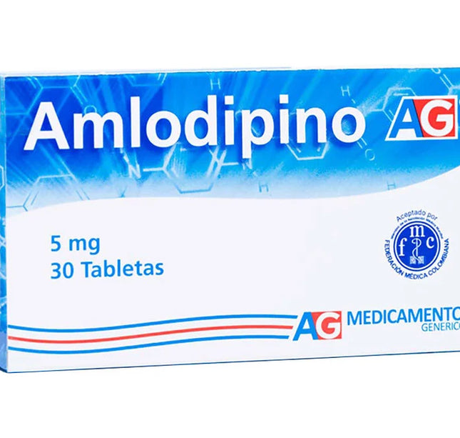 Amlodipino 5 Mg 30 Tabletas Ag