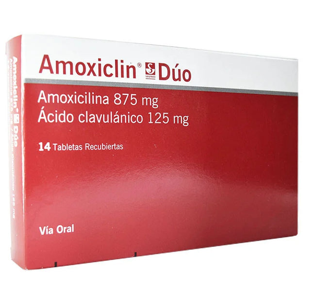 Amoxiclin Duo 875Mg/125Mg 14 Tabletas Recubiertas
