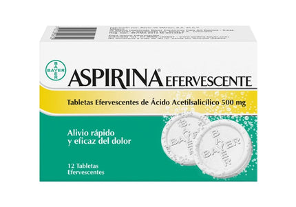 Aspirina Efervescente 500 Mg 12 Tabletas