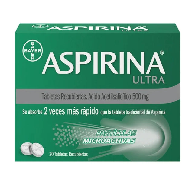 Aspirina Ultra 500 Mg 20 Tabletas