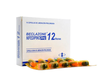 Nifedipino Beclazone 30 Mg 10 Capsulas