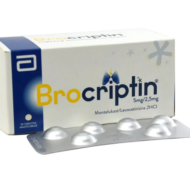 Brocriptin 5/2.5 Mg 30 Tabletas Masticables