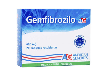 Gemfibrozilo 600 Mg 20 Tabletas Ag
