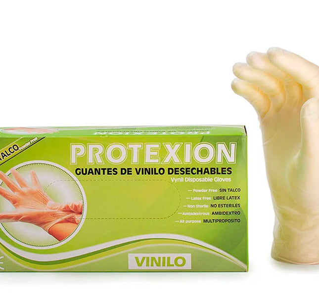 Guante Examen Vinilo Protex Talla M 100 Und