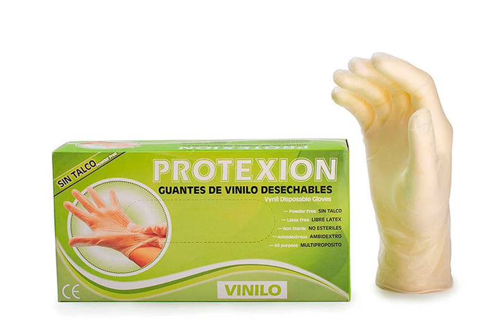Guante Examen Vinilo Protex Talla M 100 Und