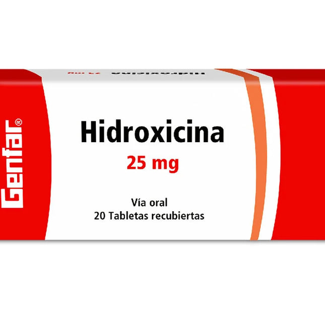 Hidroxicina 25 Mg 20 Tabletas Gf