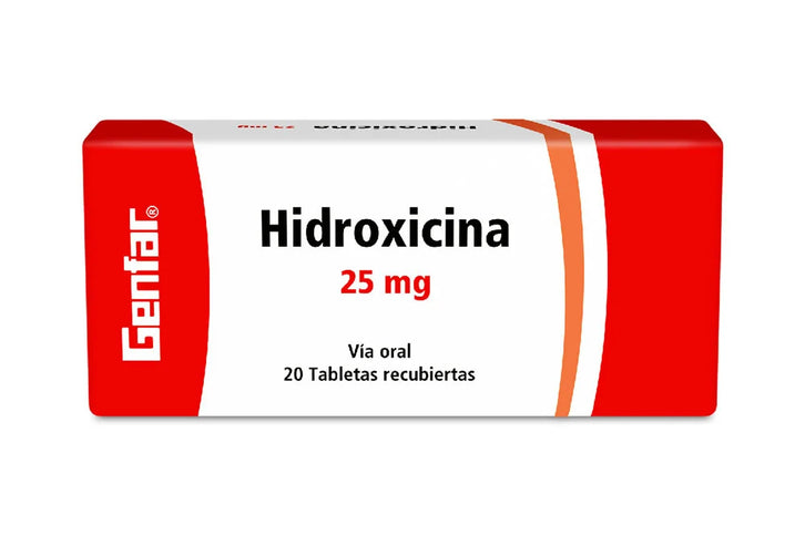 Hidroxicina 25 Mg 20 Tabletas Gf