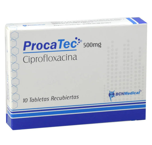 Ciprofloxacina Procatec  500 Mg 10 Tbs