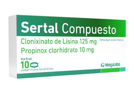 Sertal Compuesto 10 Mg 10 Tabletas