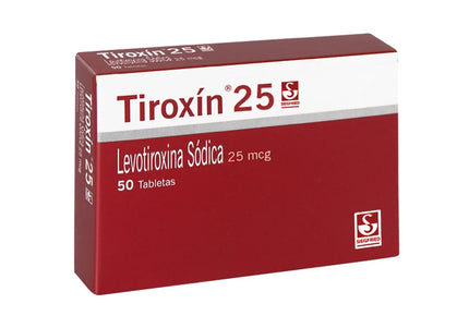 Tiroxin 25 Mg 50 Tabletas