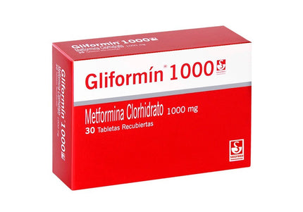 Gliformin Metformina 1000 Mg 30 Tabletas
