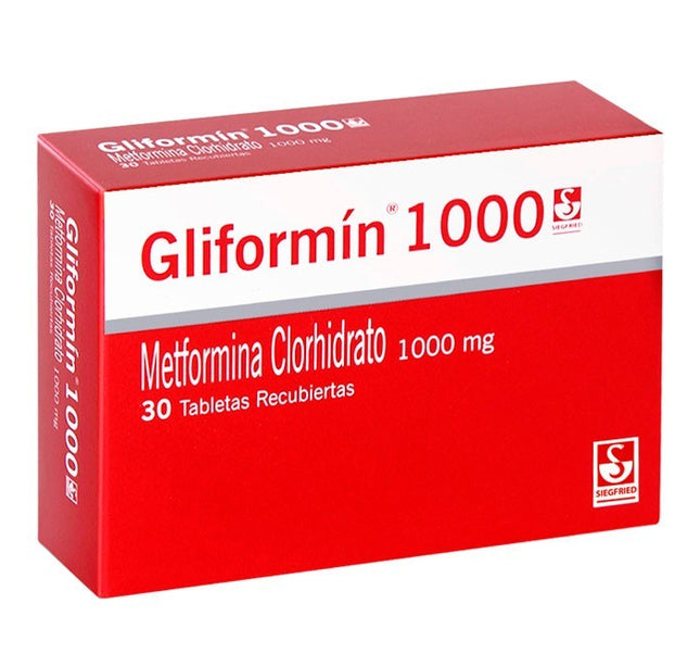 Gliformin Metformina 1000 Mg 30 Tabletas