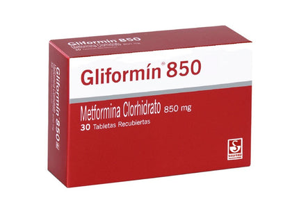 Gliformin Metformina 850 Mg 30 Tabletas