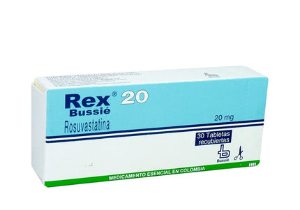 Rex Rosuvastatina 20 Mg 30 Tabletas