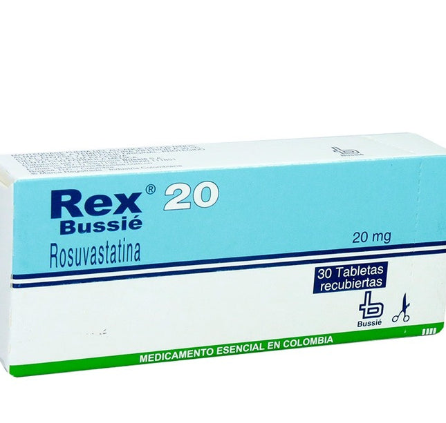 Rex Rosuvastatina 20 Mg 30 Tabletas