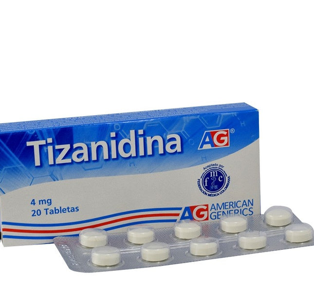 Tizanidina 4 Mg 20 Tabletas Ag