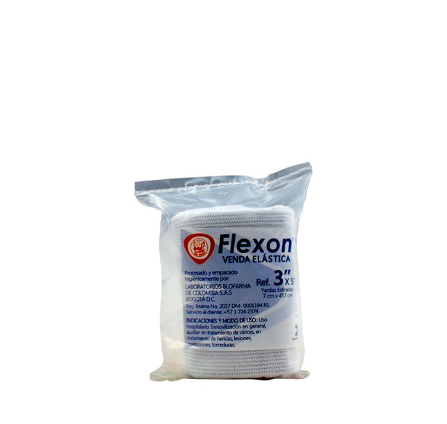 Venda Elastica Blanca Flexon 3X5