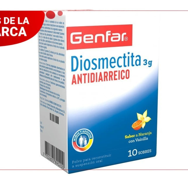 Diosmectita 3 Gramos 10 Sobres