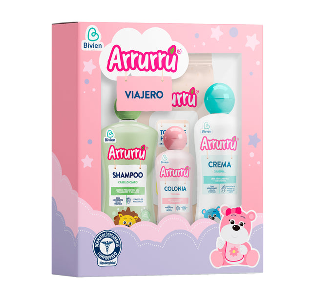 Estuche Arrurru  Viajero Rosado 4 Articulos