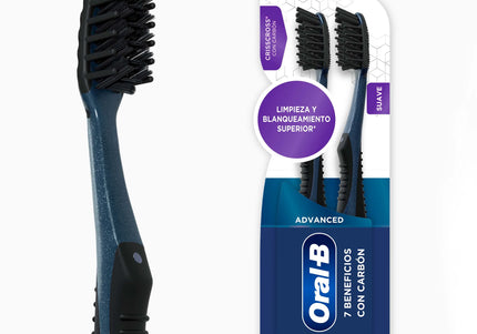 2 Cepillo Manual Oral-B 7 Beneficios Negro
