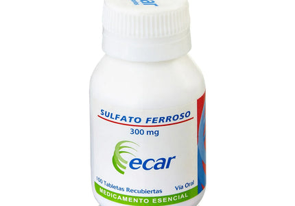 Sulfato Ferroso 300 Mg 100 Tabletas Ecar
