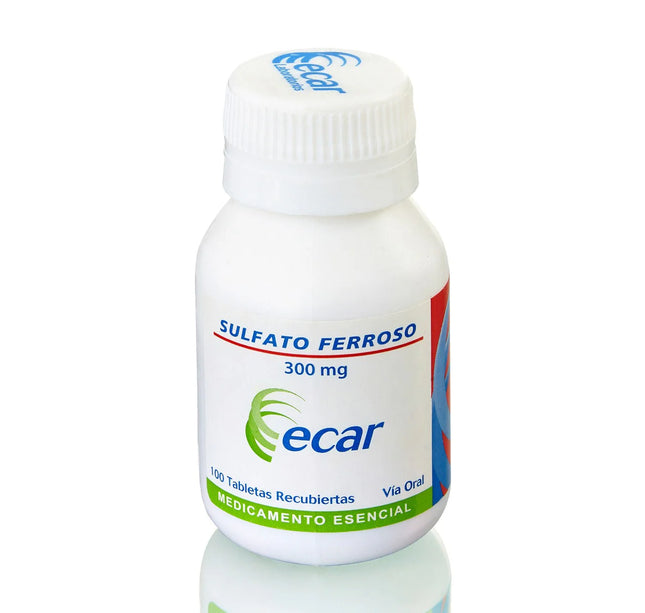 Sulfato Ferroso 300 Mg 100 Tabletas Ecar