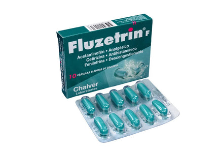 FLUZETRIN F 500 MG 10 CAPSULAS CBG