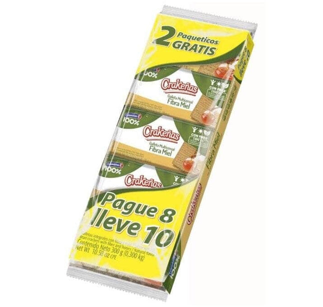 Galletas Crakeñas Fibra Miel Pague 8 Lleve 10