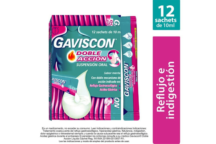Gaviscon Doble Accion Suspension10 Ml X 12Unidades