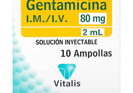 Gentamicina 80 Mg/2 Ml 10 Ampollas Vt