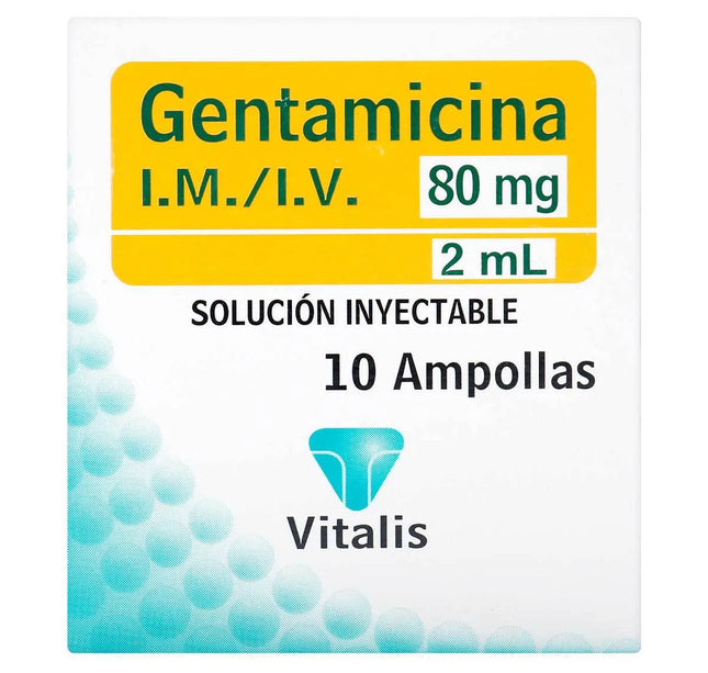 Gentamicina 80 Mg/2 Ml 10 Ampollas Vt