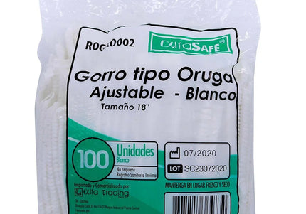 Gorro Tipo Oruga Blanco Alfa 100 Und