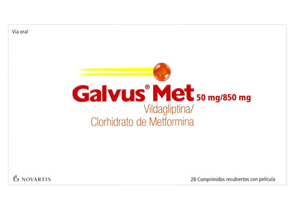 Galvus Met 50 Mg/850 Mg 28 Comprimidos