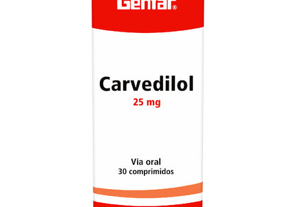 Carvedilol 25 Mg 30 Tabletas Gf