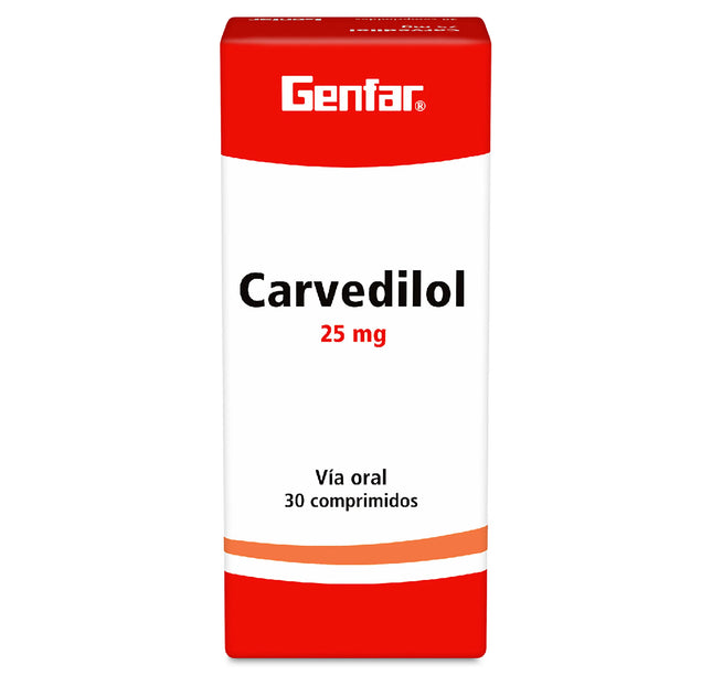 Carvedilol 25 Mg 30 Tabletas Gf
