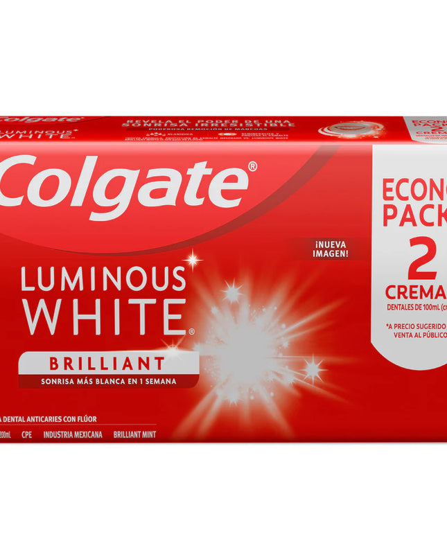 2 CREMA DEN.COLGATE LUMIN.WHITE 75 ECO.PAC
