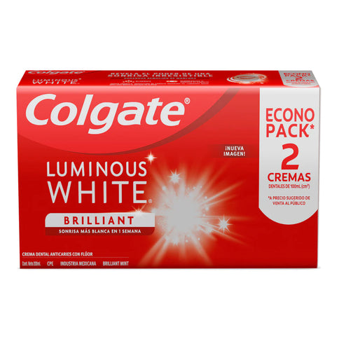 2 Crema Dental Colgate Lumin.White 75 Eco.Pac