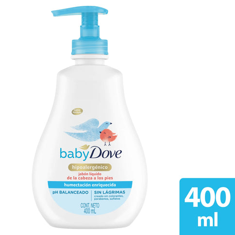 Jabón Dove Baby Liquido Humectación Enriquecida 400Ml