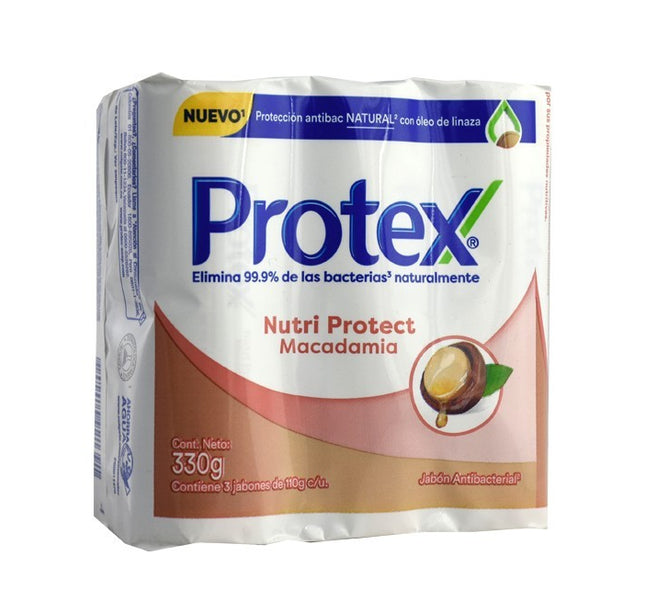 3 Jabones Protex Antibacterial Macadamia 110 Gr
