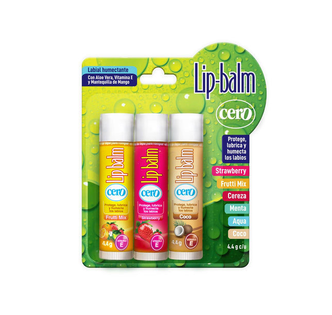 Protector Labial Kit Lip Balm Cero 3 Unidades