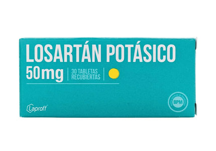 Losartan Potasico 50 Mg 30 Tabletas Recubiertas