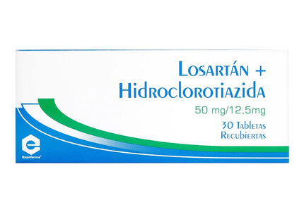 Losartan Hidroclorotiazida 50Mg/12.5Mg 30 Tabletas