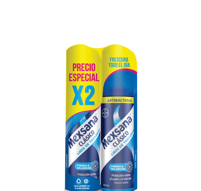 2 Desodorante Mexsana Clásico Spray 260 Ml