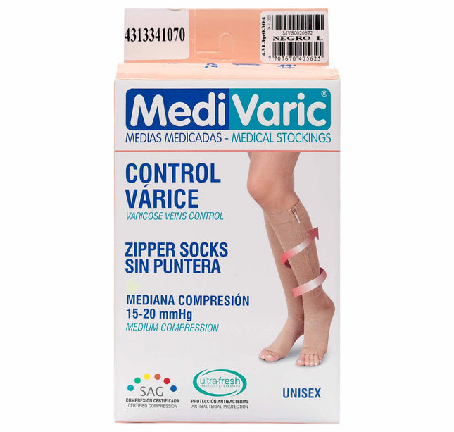 Media Medivaric Cremal L Negro 1/2 Compresion Nti