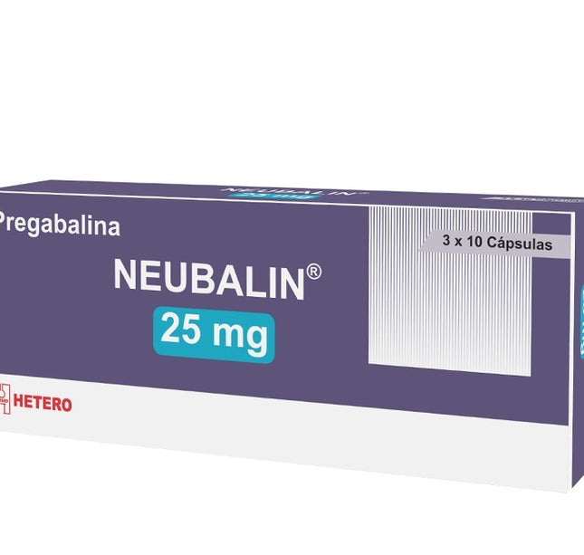 Neubalin 25 Mg 30 Capsulas