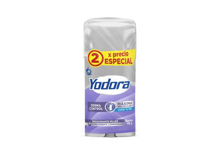 2 Desodorante Yodora Barra Derma Control 45 Gr