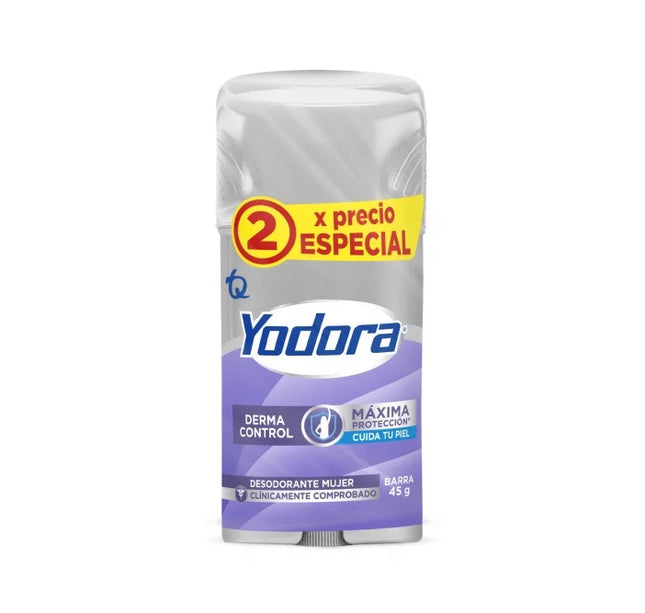 2 Desodorante Yodora Barra Derma Control 45 Gr