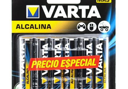 Pila Varta Alkalina AA 6 Unidades Precio Especial